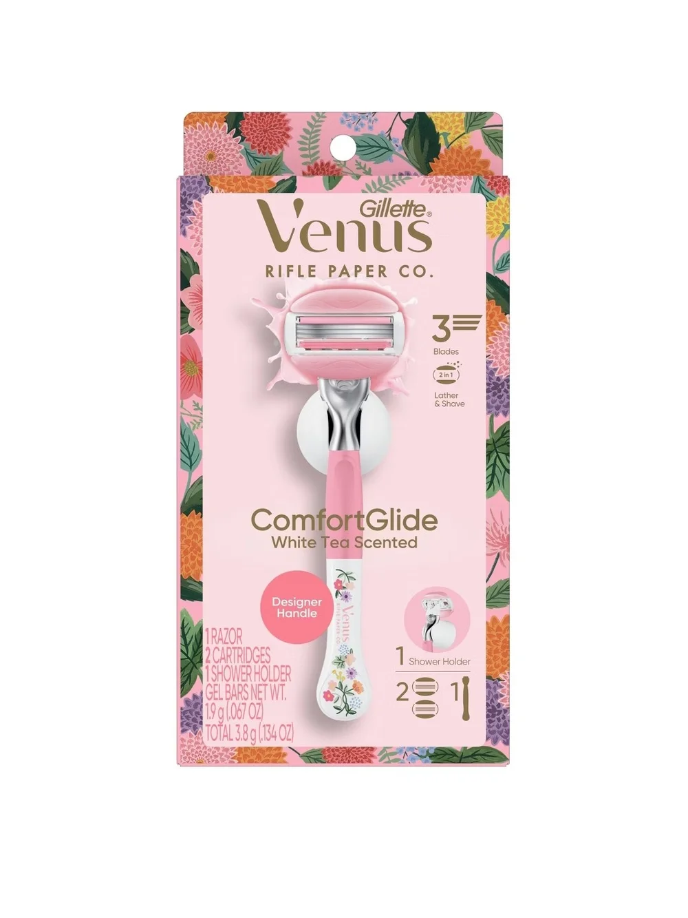 Gillette Venus ComfortGlide White Tea Scented Razor - Floral Designer Handle